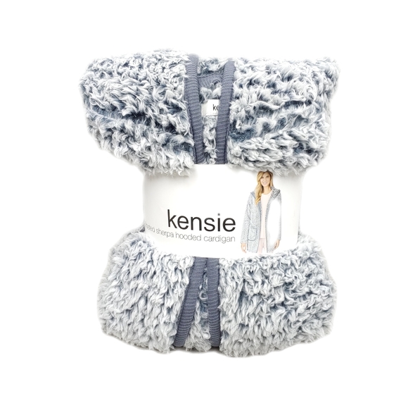 🎄SALE🎄NWT Kensie Womens Charcoal Gray Frosted Hooded Cardigan - Picture 3 of 4